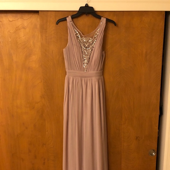Long purple dress with beading - Picture 2 of 2